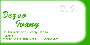 dezso ivany business card